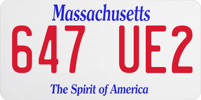 MA license plate 647UE2
