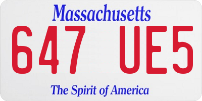 MA license plate 647UE5