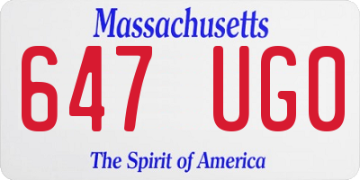 MA license plate 647UG0
