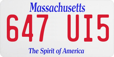 MA license plate 647UI5