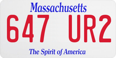 MA license plate 647UR2