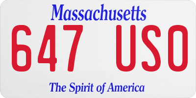 MA license plate 647US0