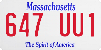 MA license plate 647UU1