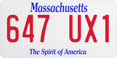 MA license plate 647UX1