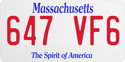 MA license plate 647VF6