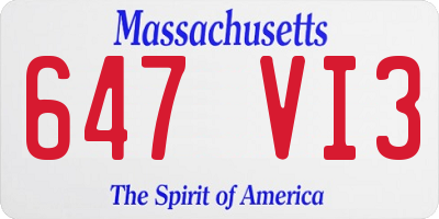 MA license plate 647VI3