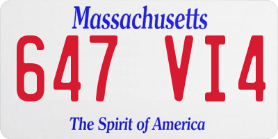 MA license plate 647VI4