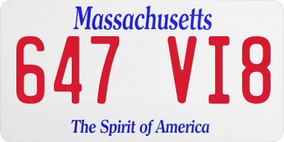 MA license plate 647VI8