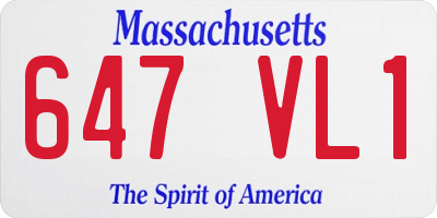 MA license plate 647VL1