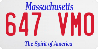 MA license plate 647VM0