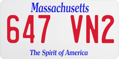 MA license plate 647VN2