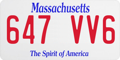 MA license plate 647VV6