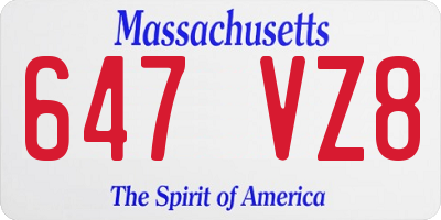 MA license plate 647VZ8