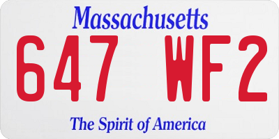 MA license plate 647WF2