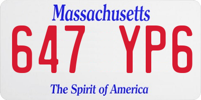 MA license plate 647YP6