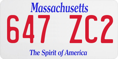 MA license plate 647ZC2