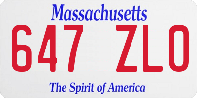 MA license plate 647ZL0