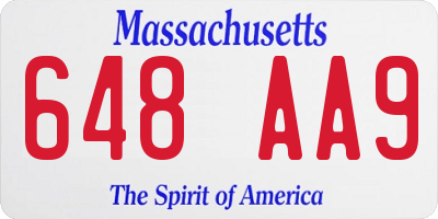 MA license plate 648AA9