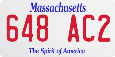 MA license plate 648AC2