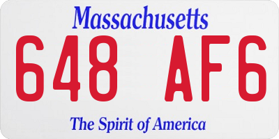 MA license plate 648AF6