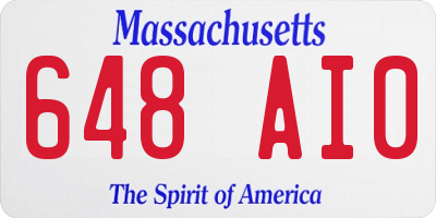 MA license plate 648AI0