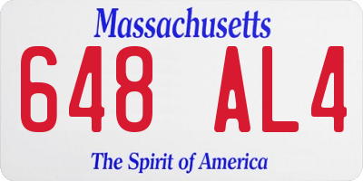 MA license plate 648AL4