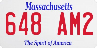 MA license plate 648AM2