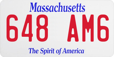 MA license plate 648AM6