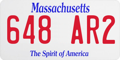 MA license plate 648AR2