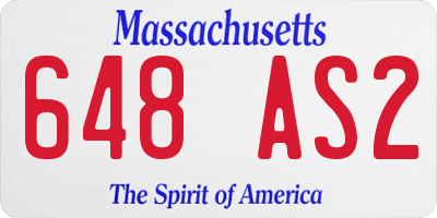 MA license plate 648AS2