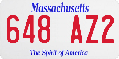 MA license plate 648AZ2