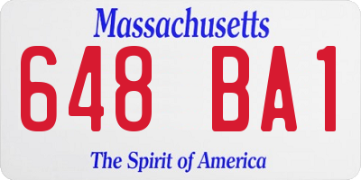 MA license plate 648BA1