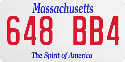 MA license plate 648BB4
