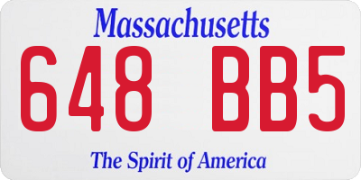 MA license plate 648BB5