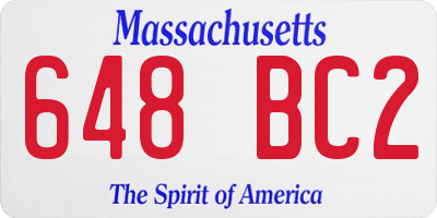 MA license plate 648BC2
