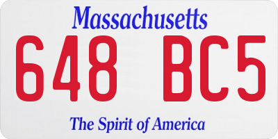 MA license plate 648BC5