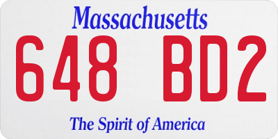 MA license plate 648BD2