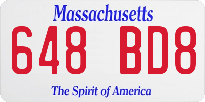 MA license plate 648BD8