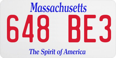 MA license plate 648BE3