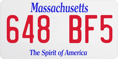 MA license plate 648BF5