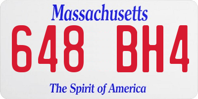 MA license plate 648BH4