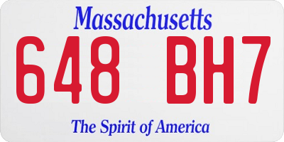MA license plate 648BH7