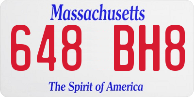 MA license plate 648BH8