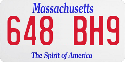 MA license plate 648BH9