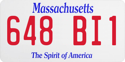 MA license plate 648BI1
