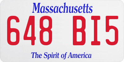 MA license plate 648BI5