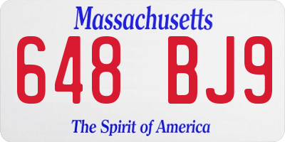MA license plate 648BJ9