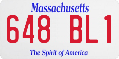 MA license plate 648BL1
