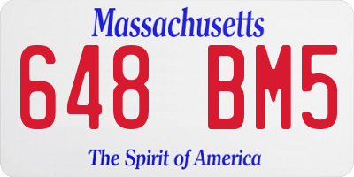 MA license plate 648BM5