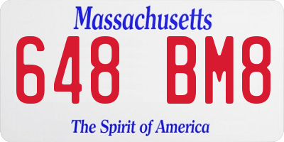 MA license plate 648BM8